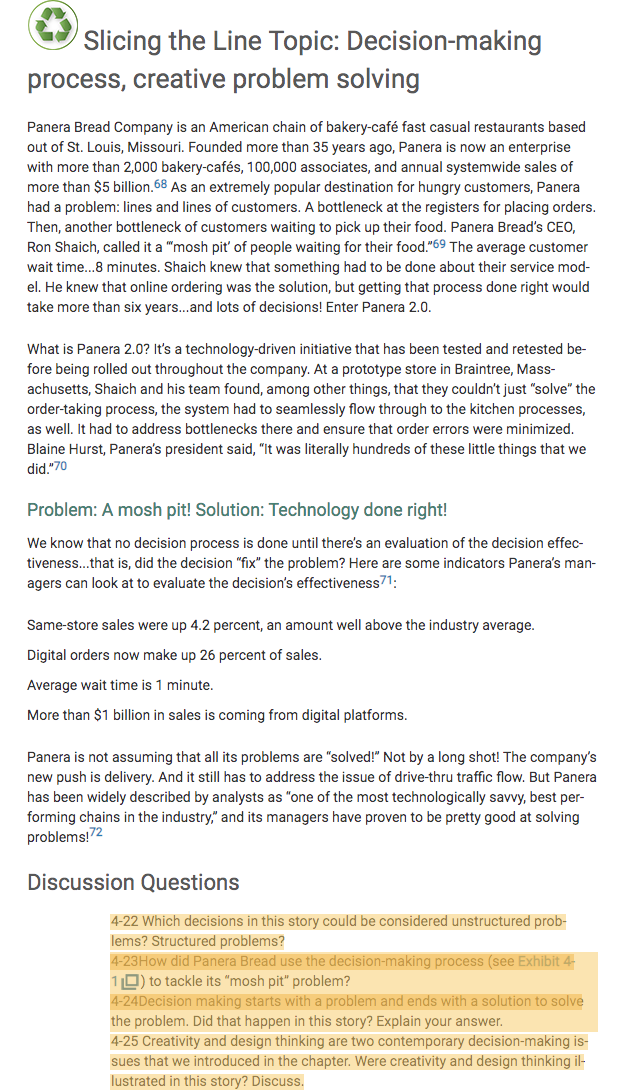 Ch. 4 Case 3: Panera Please help me with all