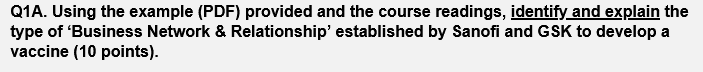 Q1A. Using the example (PDF) provided and the
