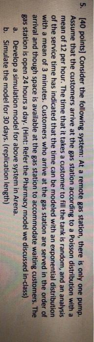 5. (40 points) Consider the following system: At