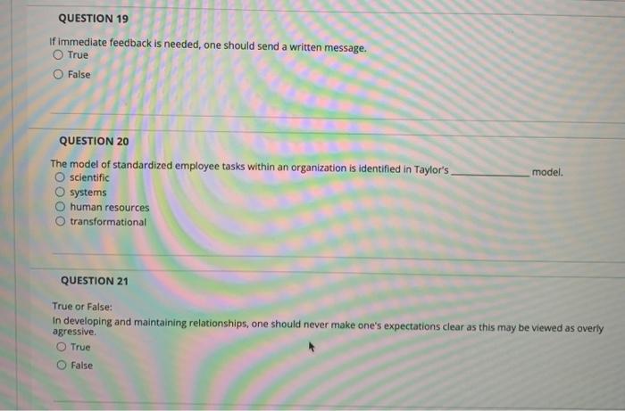 QUESTION 16 Interpersonal communication refers