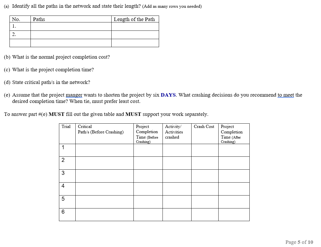QUESTION 1: FTSA Engineering Company won a new