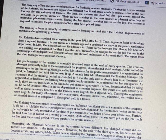 09. (a) Modern Industries Ltd. (MIL) in Bangalore