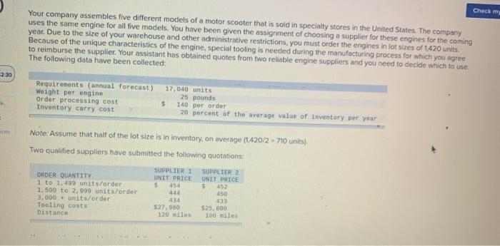 Check my Your company assembles five different