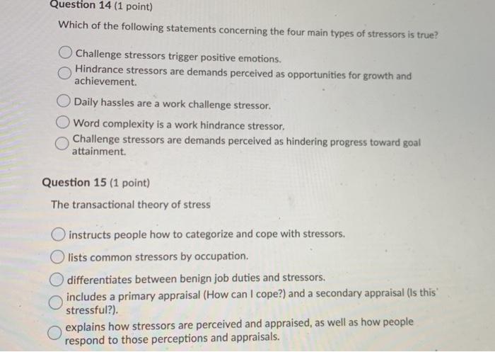 need help ASAP Question 14 (1 point) Which of the