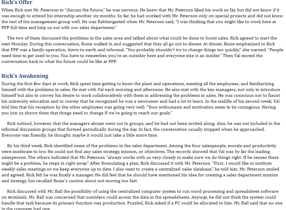 Explain Ricks inability to fit in, using social