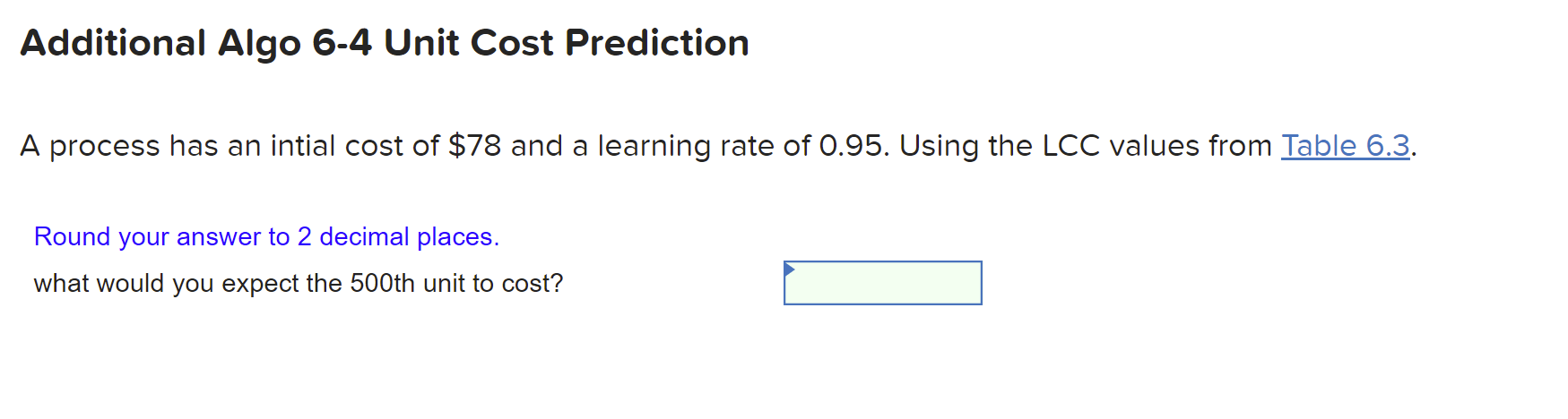 Additional Algo 6-4 Unit Cost Prediction A