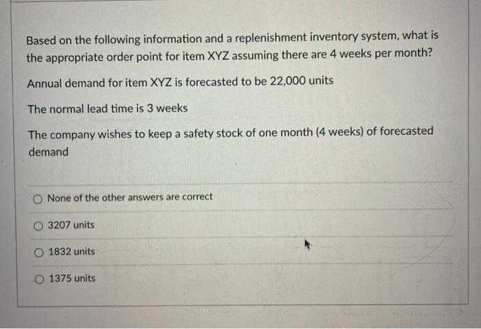 Based on the following information and a