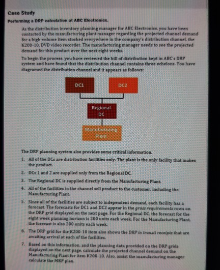 Case Study Performing a DRP calculation at ABC