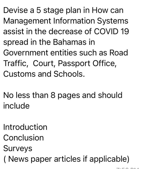 Devise a 5 stage plan in How can Management