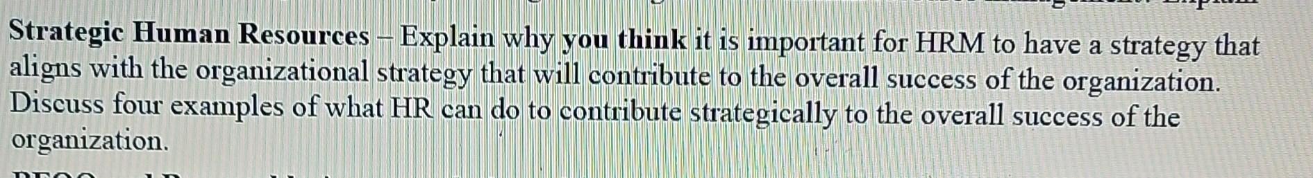 Human resources course Help, please no copy paste
