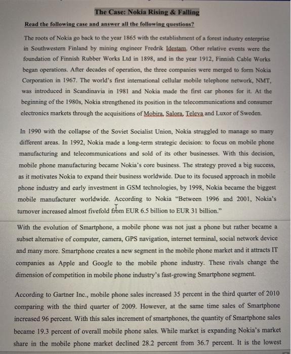 The Case: Nokia Rising & Falling Read the