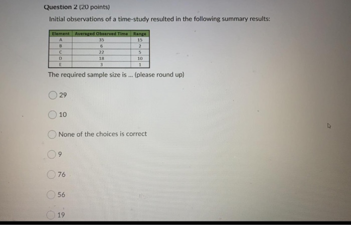 Question 2 (20 points) Initial observations of a