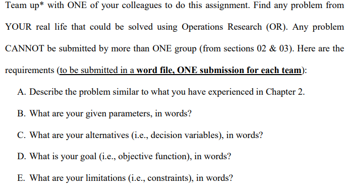 Team up* with ONE of your colleagues to do this