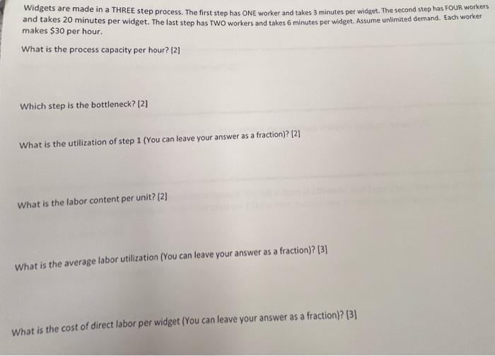 Widgets are made in a THREE step process. The