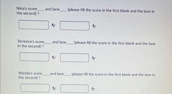 below, determine each player's final score and