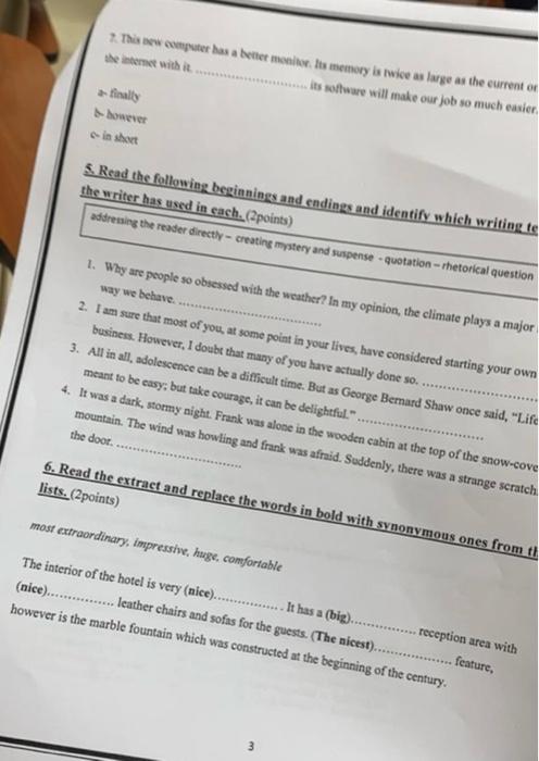 2. This new computer has a better monito. Its