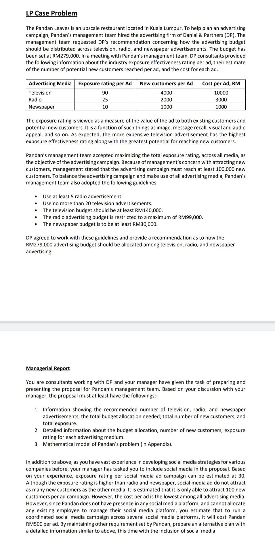 Please help me to find the Mathematical Model &