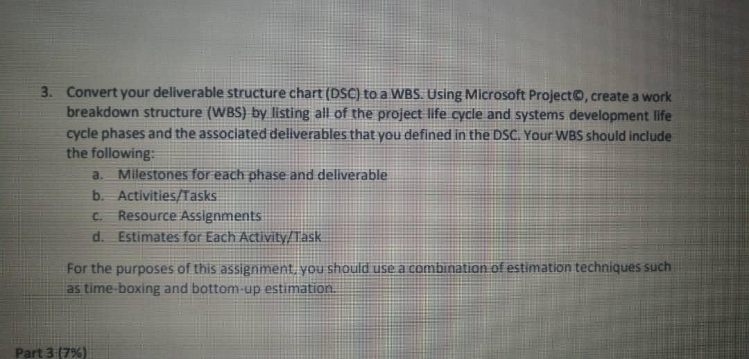 3. Convert your deliverable structure chart (DSC)