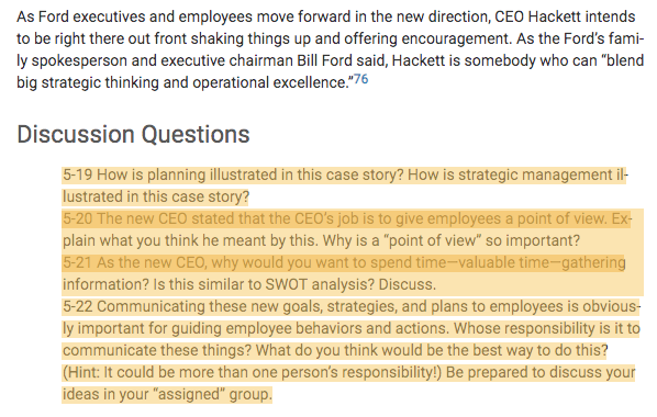 Chapter 5; Case 2 - Ford Please help me with