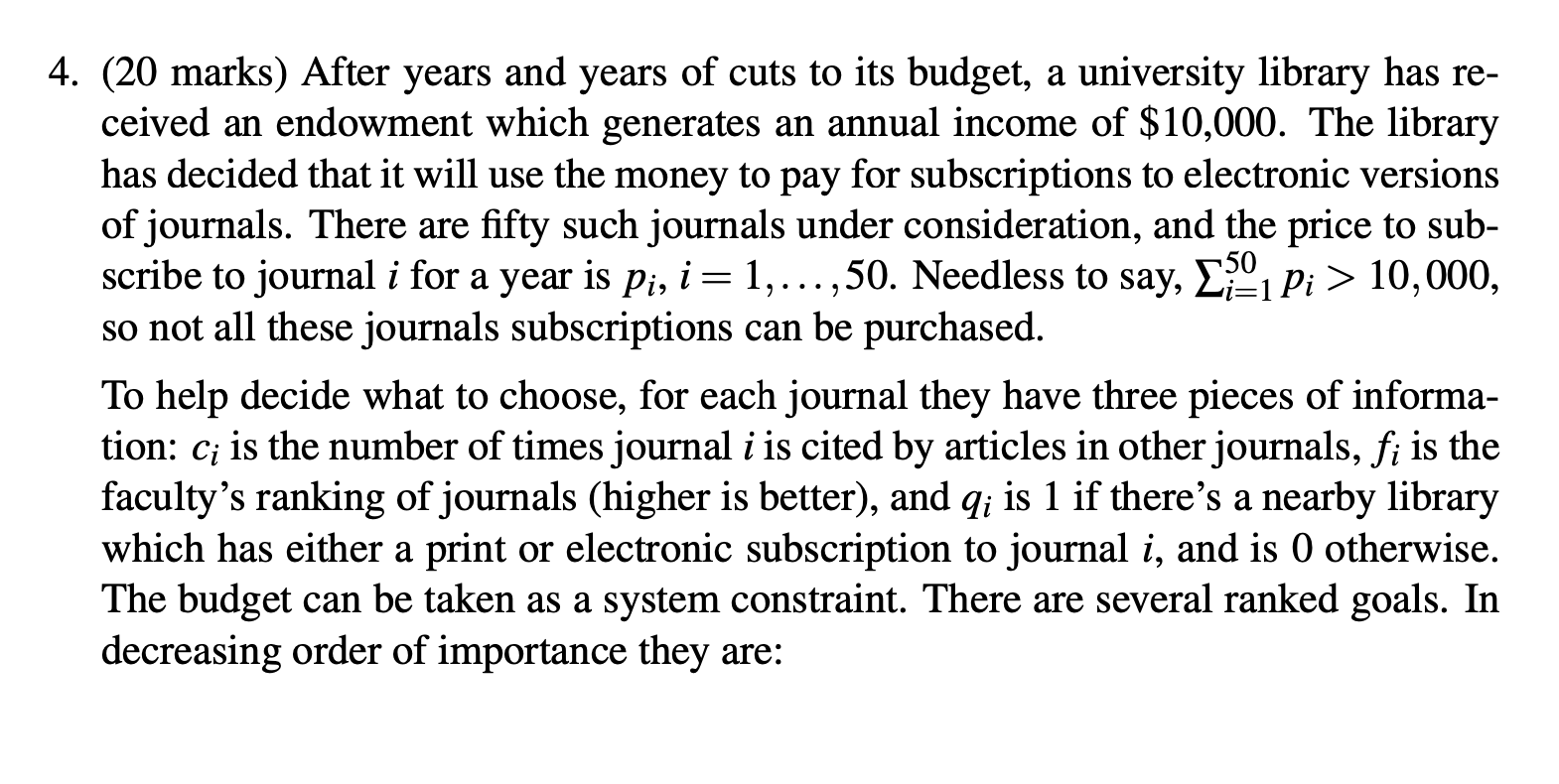 Please solve all questions 4. (20 marks) After