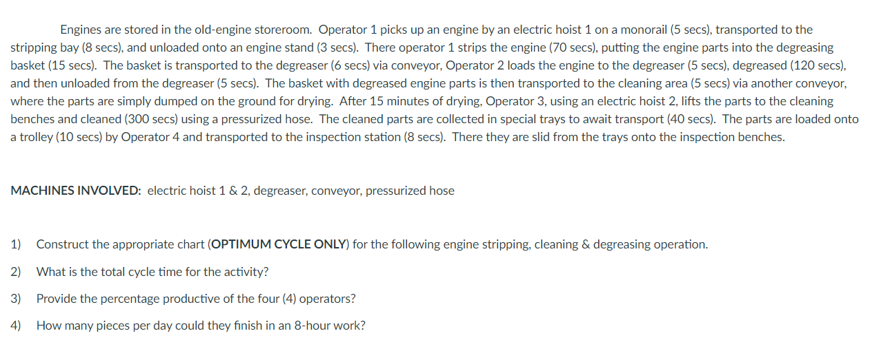 Engines are stored in the old-engine storeroom.