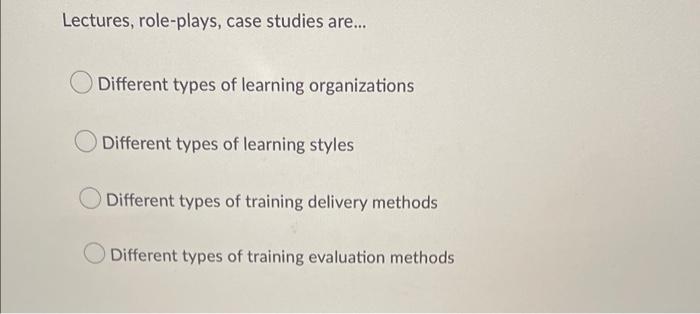 Measures of training assessment/evaluation (hint: