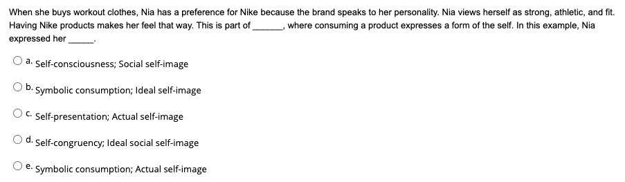 When she buys workout clothes, Nia has a