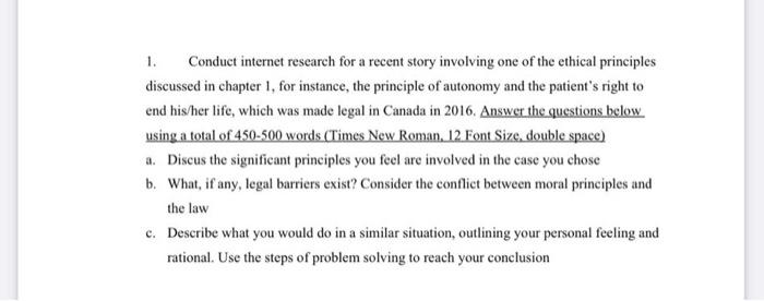 1. Conduct internet research for a recent story