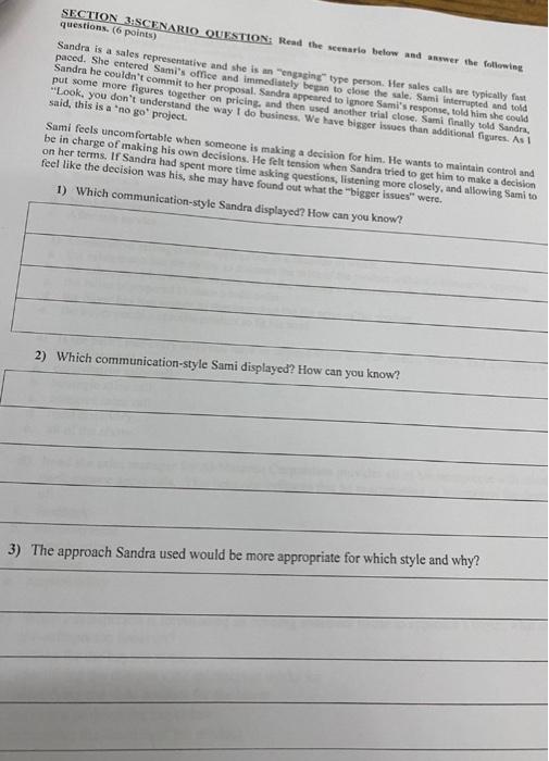 i need to solve this please SECTION 3:SCFNARIO