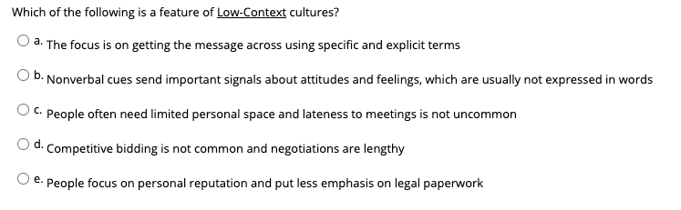 Which of the following is a feature of