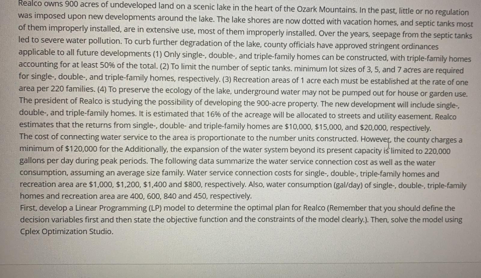 Realco owns 900 acres of undeveloped land on a