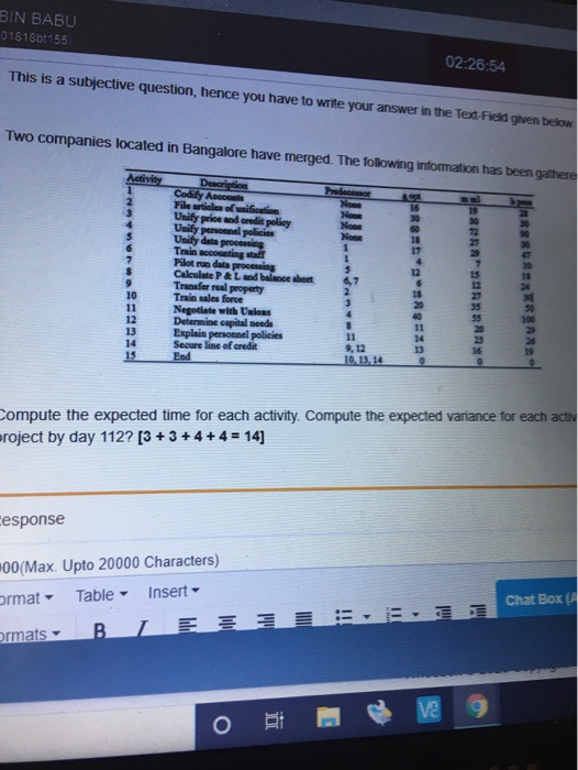 BIN BABU 0181811155 02:26:54 This is a subjective