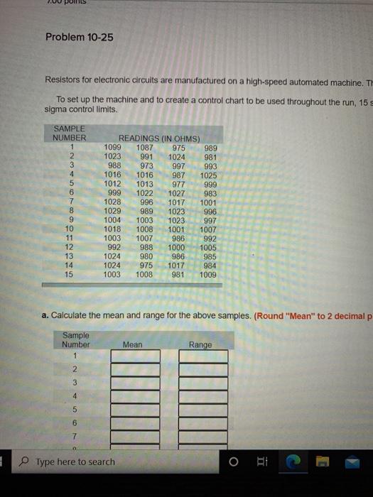 Problem 10-25 Resistors for electronic circuits