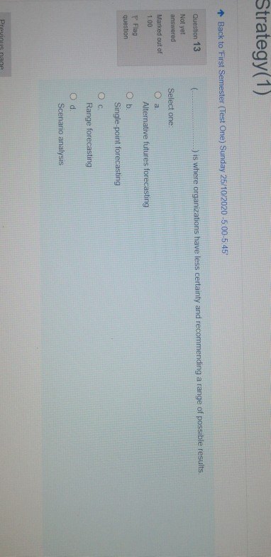 Strategy(1) Back to 'First Semester (Test One)