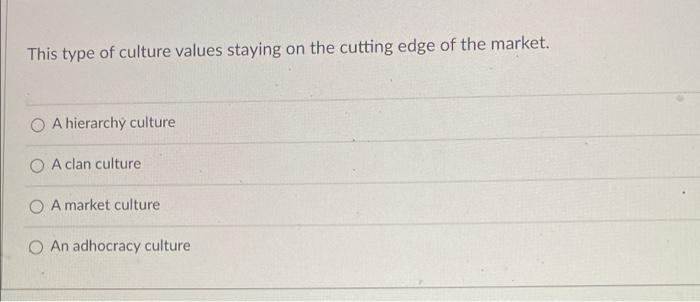 This type of culture values staying on the