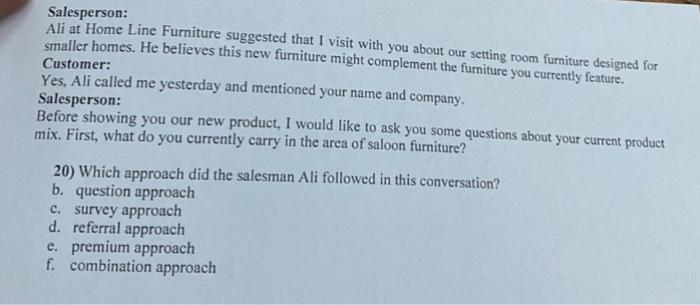 i need to solve this please Salesperson: Ali at