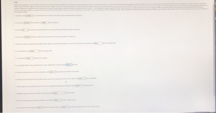 options for 5. counter offer/ revocation/