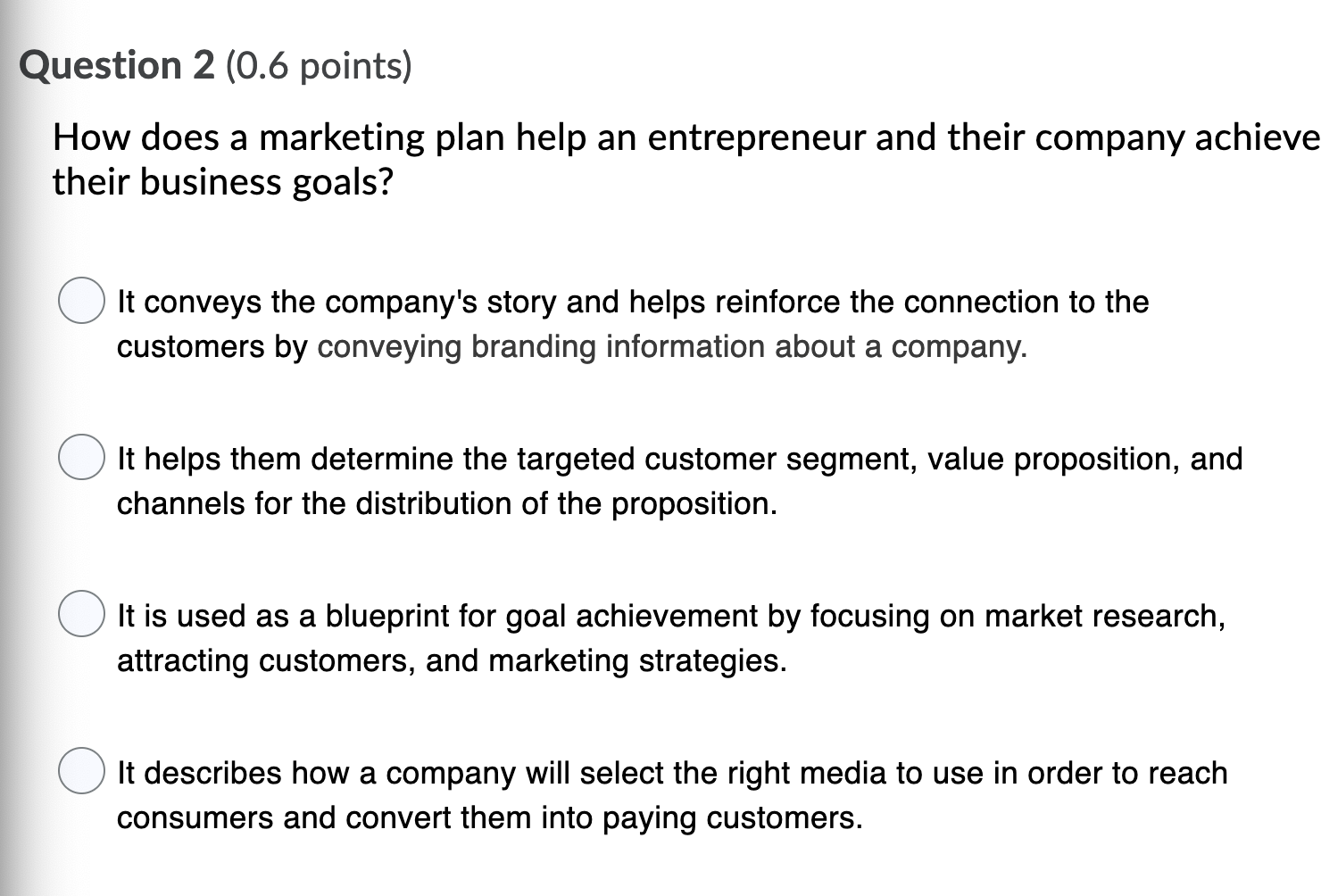 Question 1 (0.6 points) Another name for the