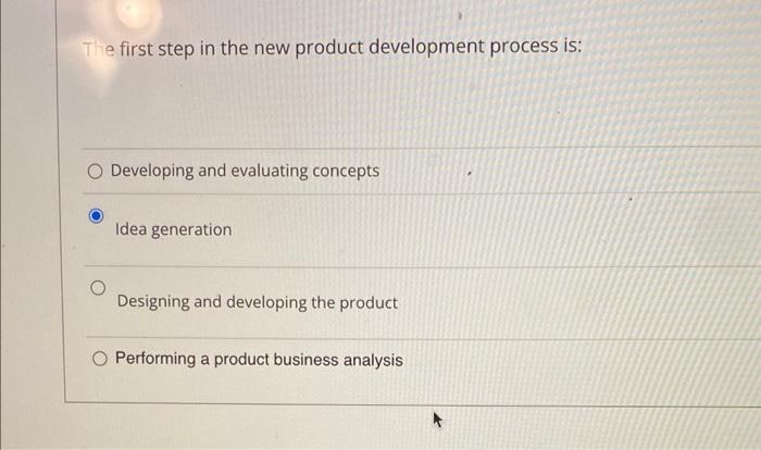 The first step in the new product development