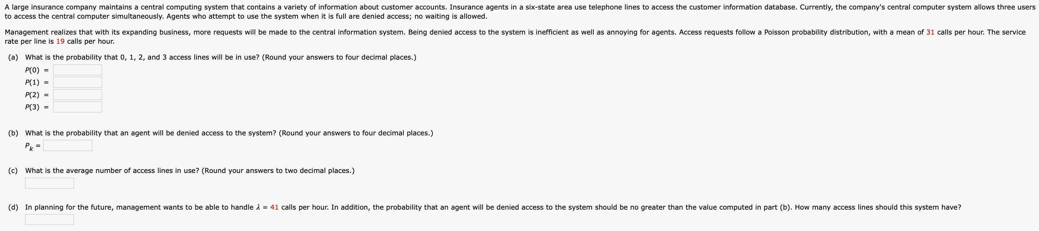 A large insurance company maintains a central