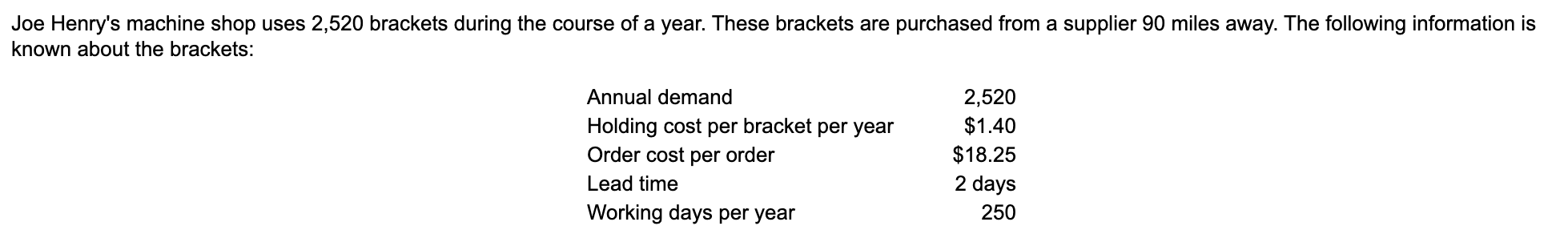 a) What is the EOQ? ____ units b) What is the