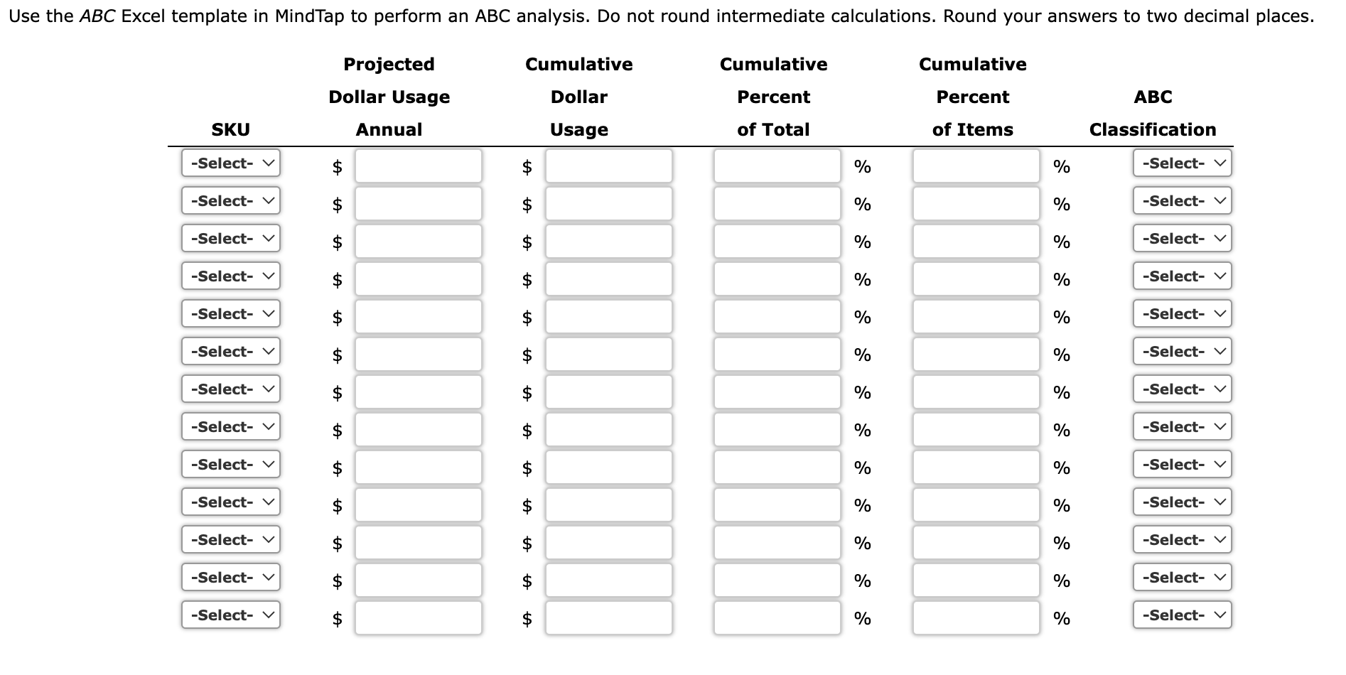 Consider the ABC classification cutoffs provided