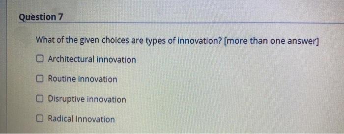 Question 6 "IF A represents "Innovation"", B