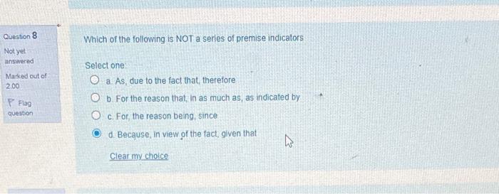 Question 8 Which of the following is NOT a series