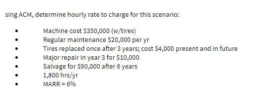 sing ACM, determine hourly rate to charge for