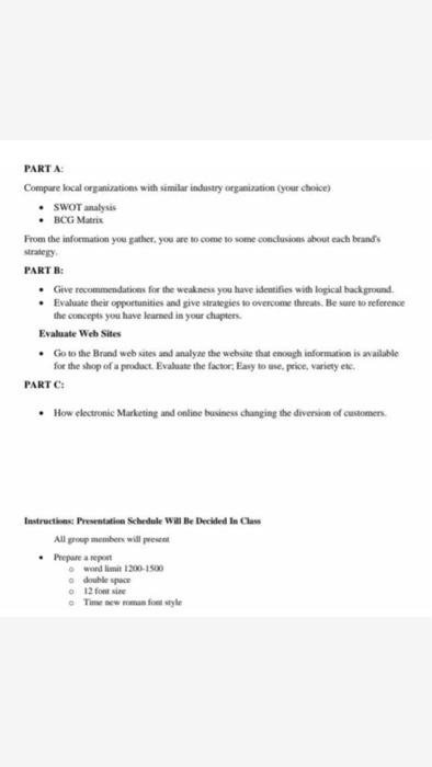 the company is Suzuki motors PART A: Compare