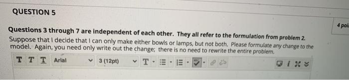 QUESTION 2 This problem should be familiar. It is
