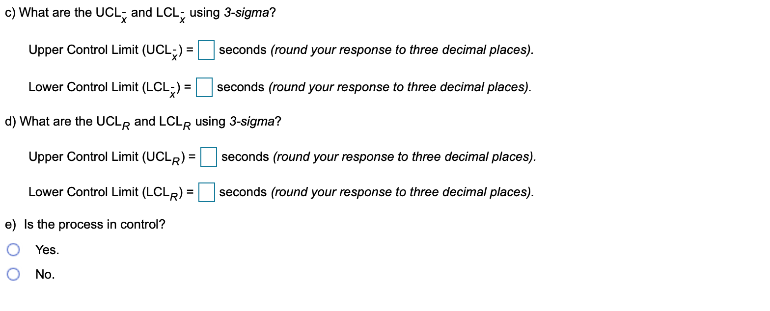Refer to Table 56.1 - Factors for Computing