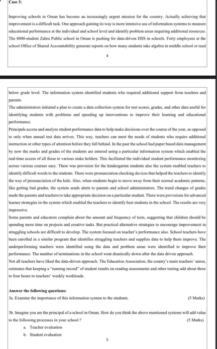 Case 3: Improving schools in Oman has become an