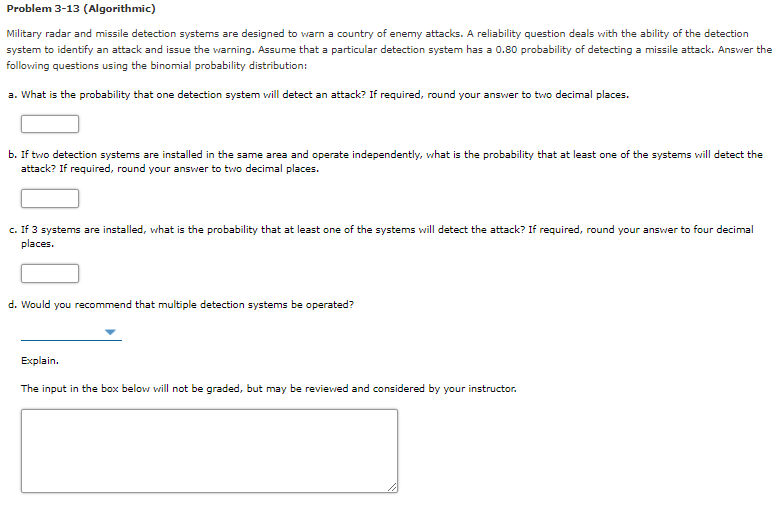 Problem 3-13 (Algorithmic) Military radar and